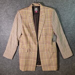 NWT Vince Camuto Multicolor Plaid Blazer Size 10
